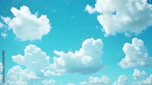 Dynamic White Clouds Time-Lapse in Blue Sky