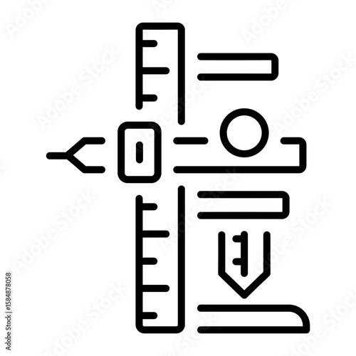 An outline style icon depicting depth gauge