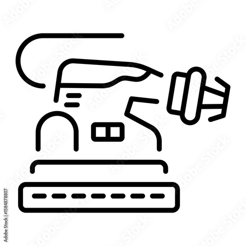 An outline style icon depicting power sander