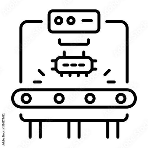 An outline style icon depicting surface finishing