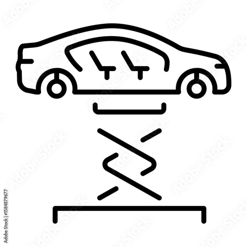 A linear style icon representing car lifter