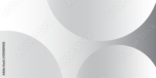A minimalist abstract background featuring overlapping curves and circular shapes in various shades of gray, creating a smooth gradient and subtle depth