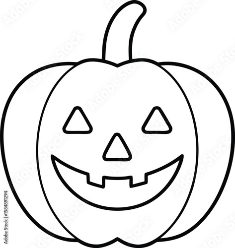 jack o lantern icon line art vector illustration on transparent background