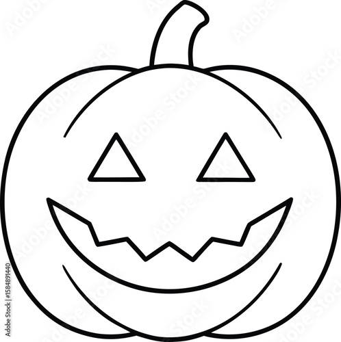 jack o lantern icon line art vector illustration on transparent background