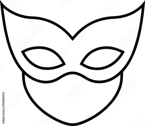 party mask icon line art vector illustration on transparent background