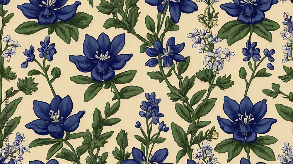 seamless pattern with blue flowers seamless pattern with blue flowers