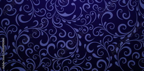 ornamental swirl pattern dark blue color