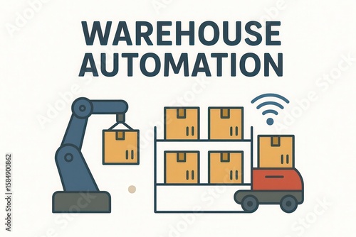 Automation revolution in warehouse logistics showcasing robotic arms, smart technology, and efficient cargo handling transforming supply chain dynamics and enhancing inventory management