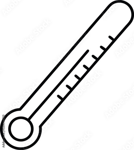 thermometer icon line art vector illustration on transparent background