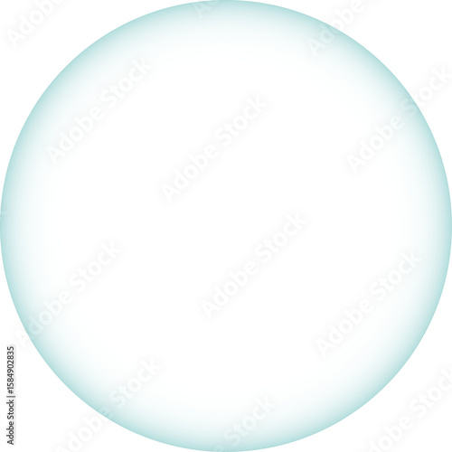 Abstract teal gradient sphere on a clean white background