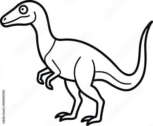 velociraptor icon line art vector illustration on transparent background