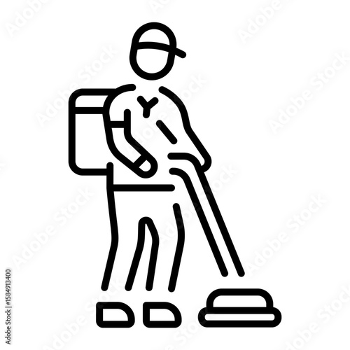 An outline style icon depicting carpet cleaner  