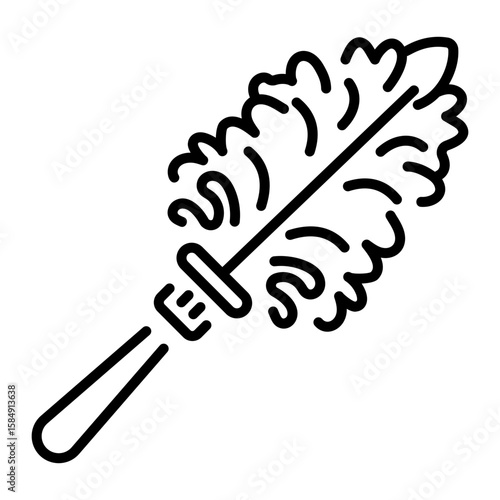 A linear style icon representing duster