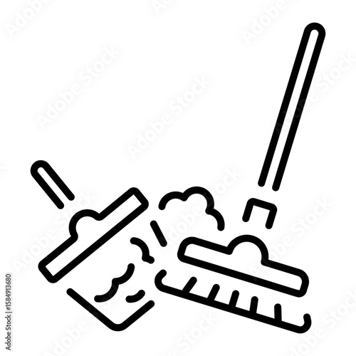 An outline style icon depicting floor mop