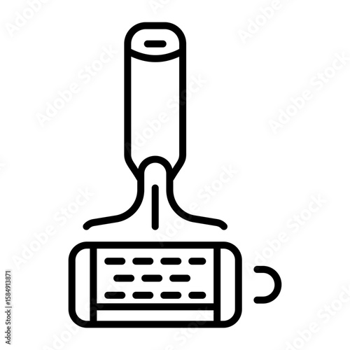 An outline style icon depicting lint roller  
