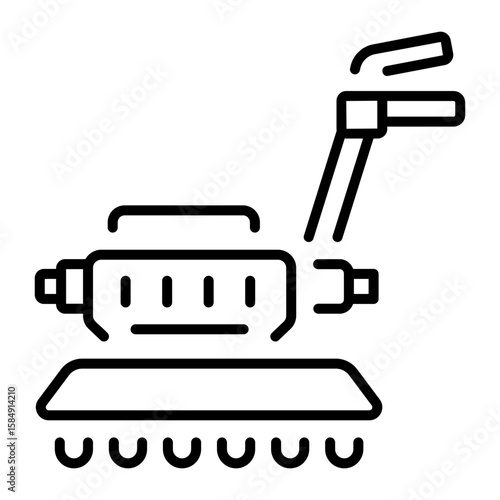 An outline style icon depicting power scrubber