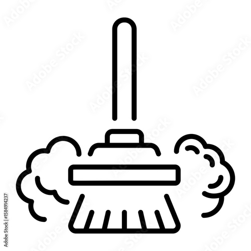 A line style icon showing cleaning brush  