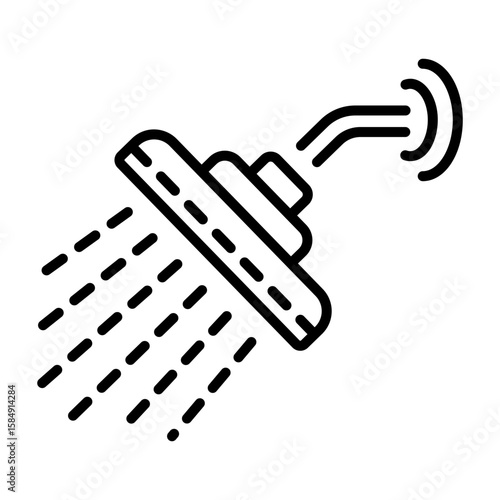 An outline style icon depicting shower
