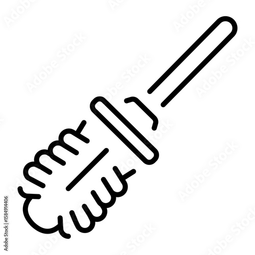 A linear style icon representing toilet brush  