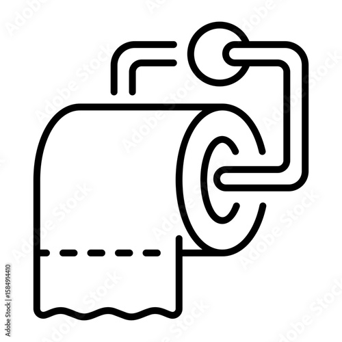 A line style icon showing toilet paper