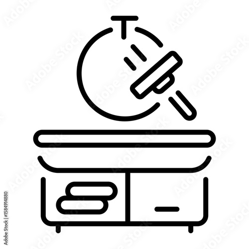 A linear style icon representing wiping mirror  