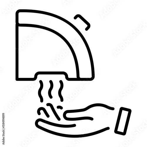 An outline style icon depicting hand dryer 