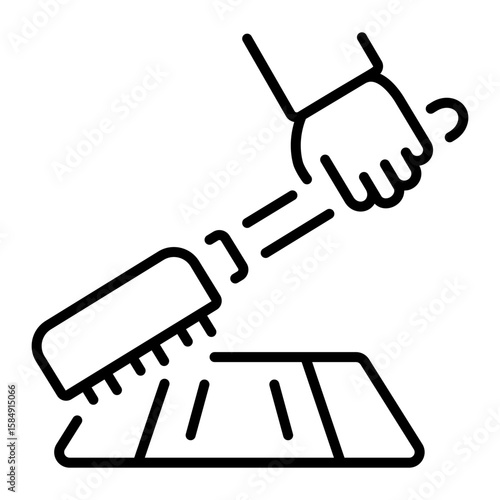 A line style icon showing washing brush