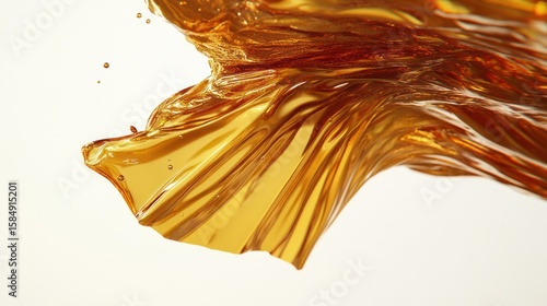 Gold liquid splash, abstract art, studio shot, food photography, use for drink design, or product presentation