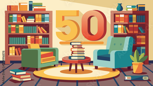Illustration of 50   library corner in classroom with comfy armcha #3469