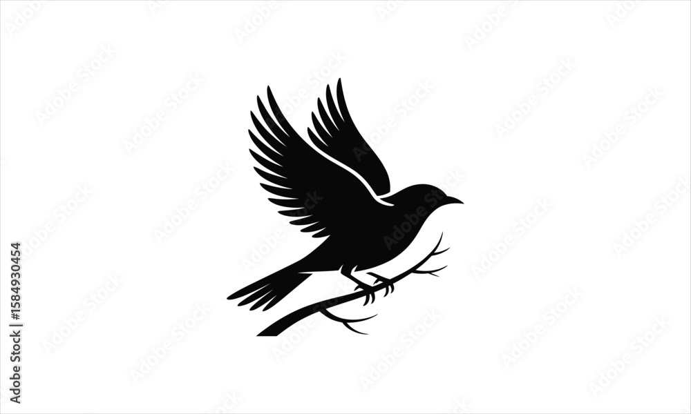 Fototapeta premium Elegant bird in flight silhouette