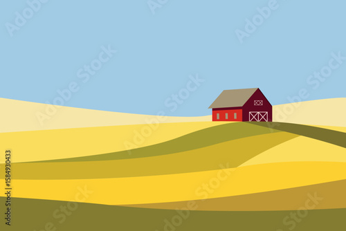 Red barn in the countryside