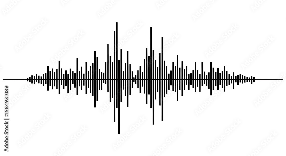 Fototapeta premium Abstract Audio Waveform Visualizing Sound Frequencies.