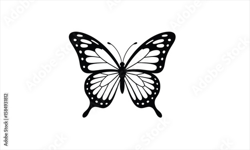 Elegant butterfly graphic design silhouette