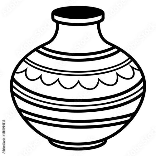 Decorative Earthen Pot   Vector Festival Lights and Fireworks AI Graphic Design for Microstock Download