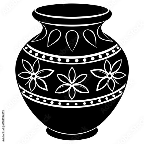 Decorative Earthen Pot   Vector Festival Lights and Fireworks AI Graphic Design for Microstock Download
