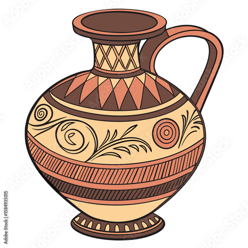 Decorative Earthen Pot   Vector Festival Lights and Fireworks AI Graphic Design for Microstock Download