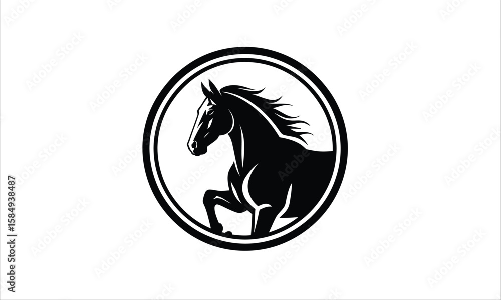 Fototapeta premium Majestic horse profile silhouette design