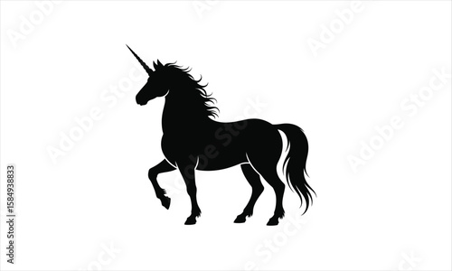 Majestic horse in silhouette style
