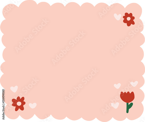 Cute Pink Note with Floral Accents