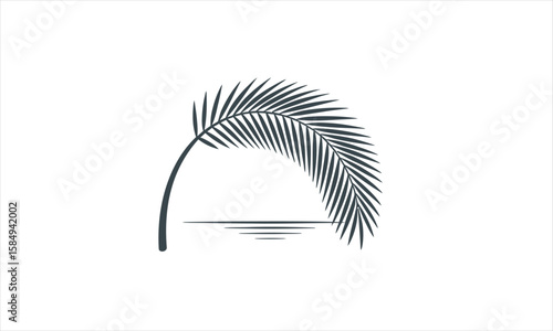 Tropical palm frond silhouette design