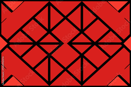 repeating diamond grid with black line art minim