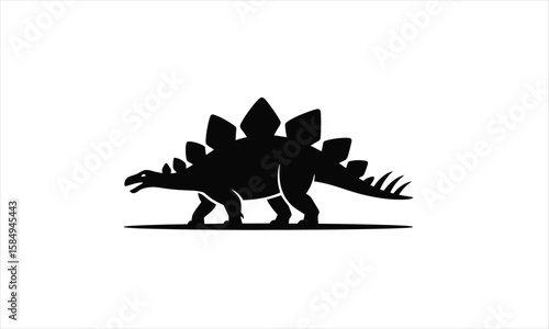 Ancient stegosaurus dinosaur silhouette