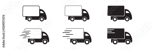 Fast shipping delivery truck icon set. Delivery truck icon.. Delivery Icon vector isolated on white background. express delivery truck symbol vector illustration