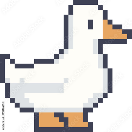 pixel illustration of duck