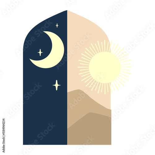 moon and stars on blue background