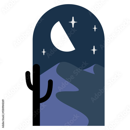 Calm Earth Scene in Arch Frame