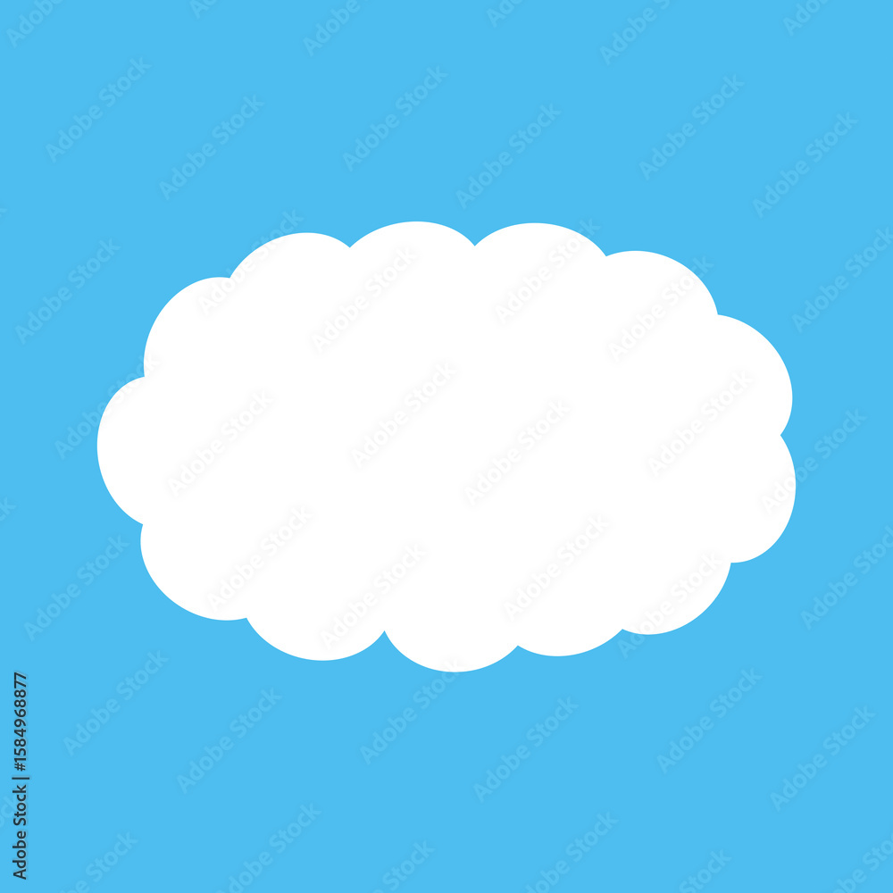 Obraz premium Cloud. Abstract white cloudy isolated on blue background. Vector illustration
