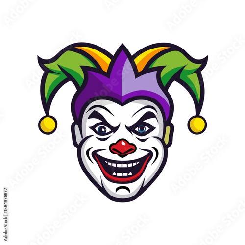 Joker mascot logo design isolated 