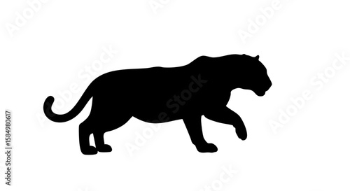A black panther silhouette against a clean background.