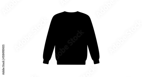 A plain black sweater on clear display, presenting a minimalist fashion statement.